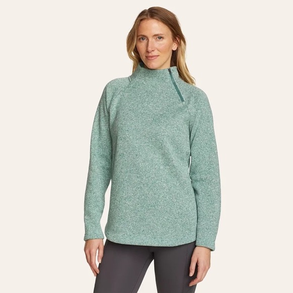 Eddie Bauer NWT Womens Radiator Asymmetrical Zip Pullover Mallard Green Size XXL - Picture 1 of 6